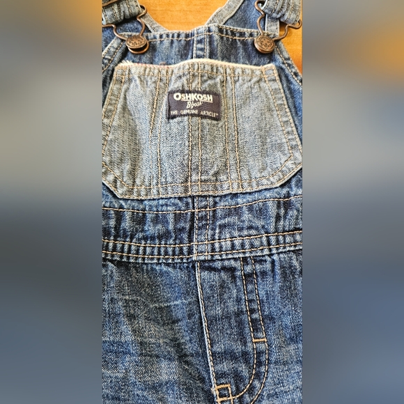 Baby OshKosh B'Gosh 9M months blue jeans overall cute - Picture 3 of 5